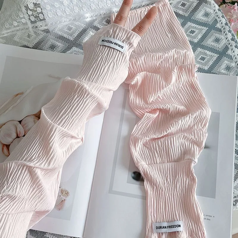 AliExpress Ice silk sunscreen sleeves, solid color, simple Korean version, driving, cycling, sun shading, UV protection, summer