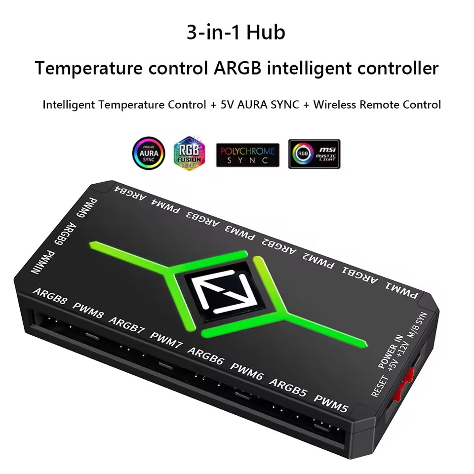 AliExpress ICE Whale K9 PWM and ARGB Case Fan Hub, view 2