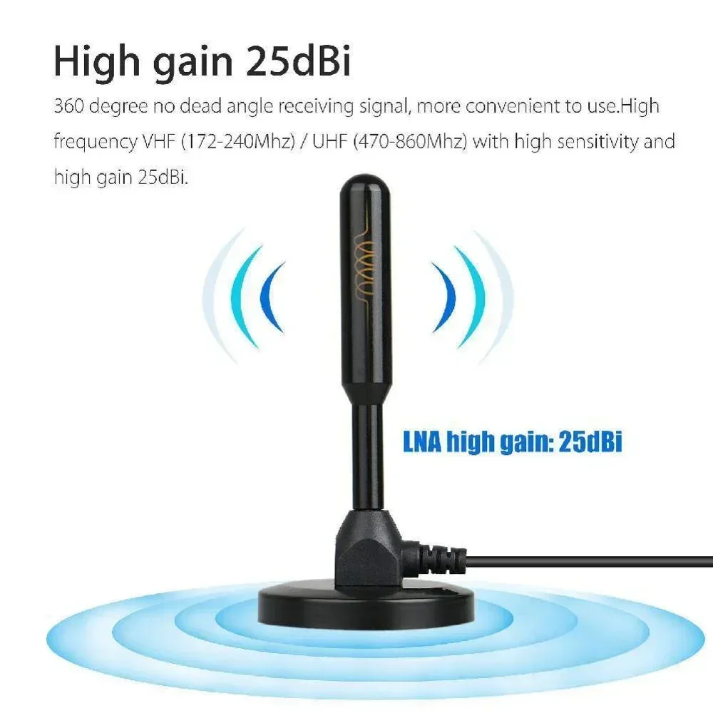 AliExpress Indoor Outdoor Ultra HD Digital TV Antenna with VHF UHF Amplifier 200 Miles Range Quick Response Aerial Set for Amplified DAB, view 3