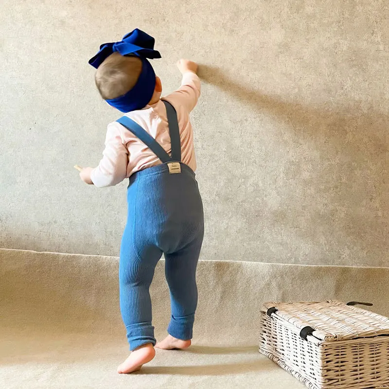 AliExpress Infant Baby Girl Boy Suspender Leggings High Waist High Elasticity Solid Simple Style Spring Clothing Accessories Stockings 1-2Y, view 6