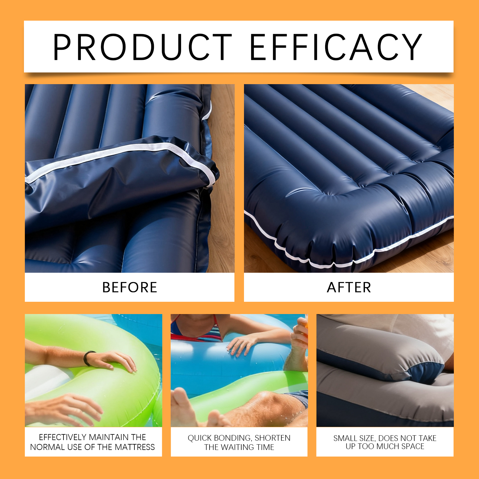 AliExpress Inflatable Repair Kit Airbed Patch Glue Waterproof Sealant Pool Camping Bed Maintenance Strong Bond 60ml Vinyl Adhesive Seal Kit, view 2