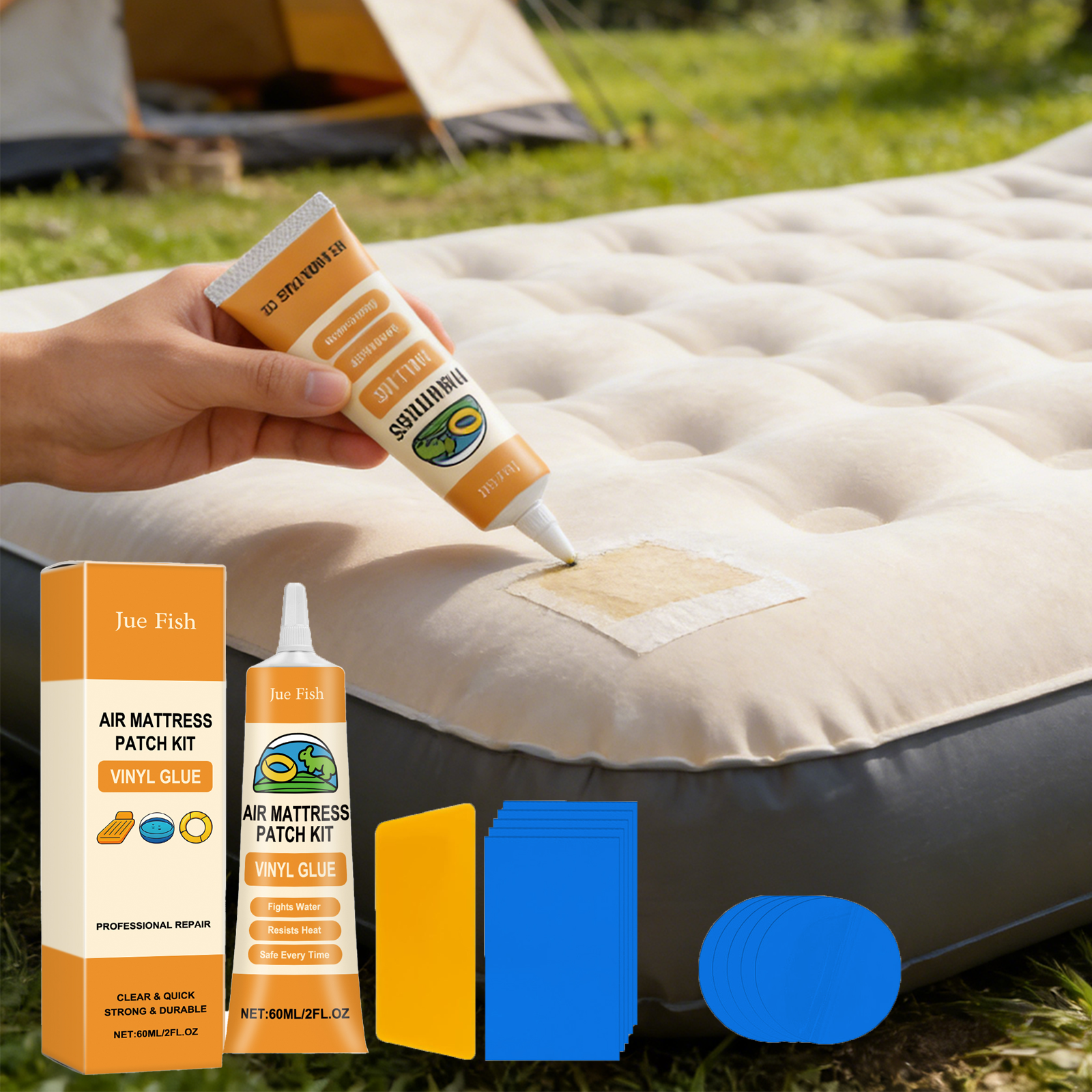 AliExpress Inflatable Repair Kit Airbed Patch Glue Waterproof Sealant Pool Camping Bed Maintenance Strong Bond 60ml Vinyl Adhesive Seal Kit
