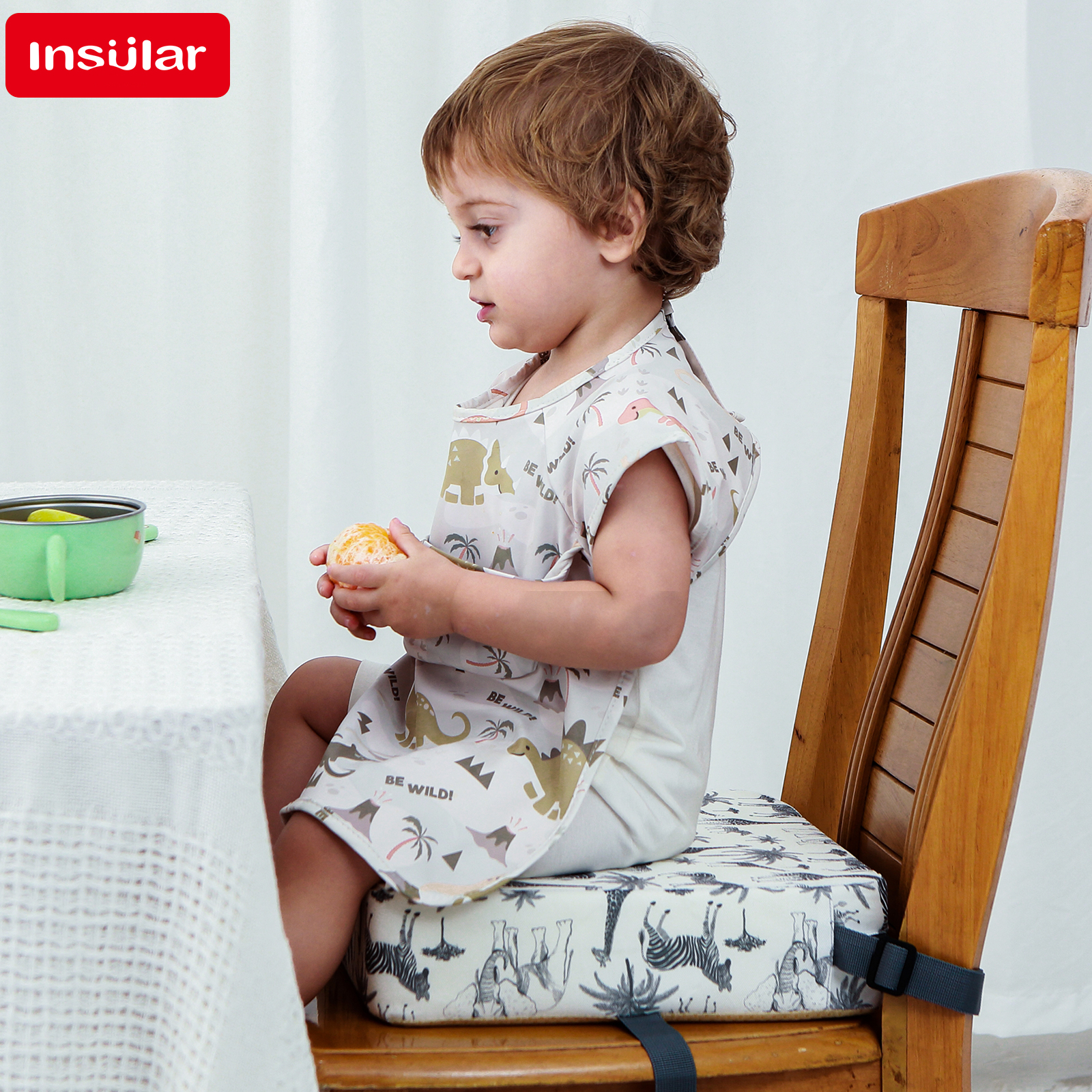 AliExpress INSULAR Adjustable Cushion Children Seating Washer Kids Booster Seats Baby Dining Heightening Insole Removable Safety Cushions