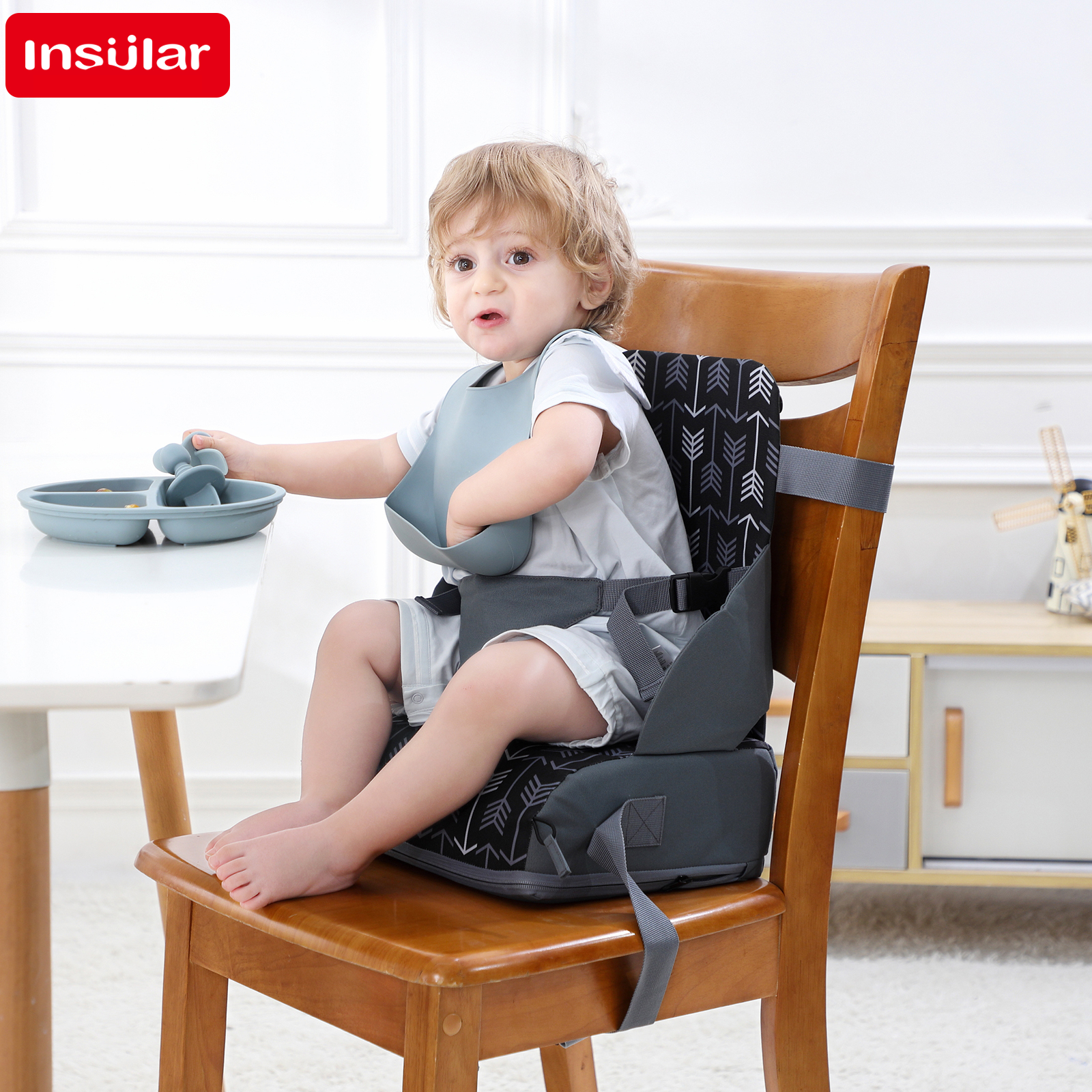 AliExpress INSULAR Portable Foldable Anti Slip Children's Seat High Cushion Baby Dining Chair High Cushion Children's Travel Supplies