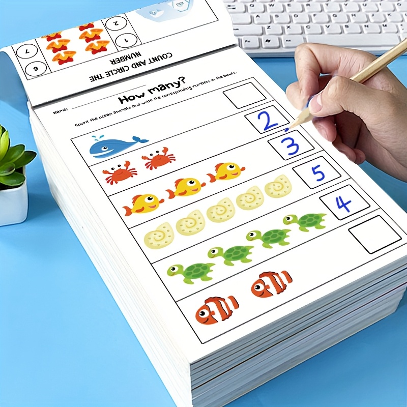 AliExpress Interactive Math Workbook - Counting, Addition, and Subtraction Within 10, Number Relationships Activities - Visual Learning Workbook, Suitable for Preschool, First Grade, Home Education, Classroom Teaching - Learning and Educational Writing Tools - Teachers and Parents