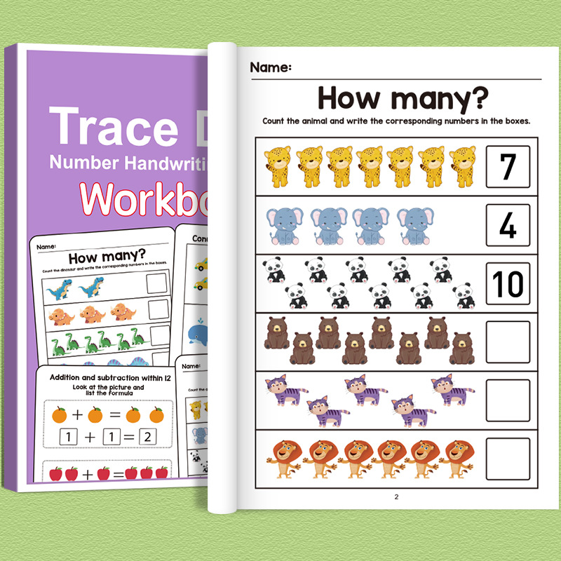AliExpress Interactive Math Workbook - Counting, Addition, and Subtraction Within 10, Number Relationships Activities - Visual Learning Workbook, Suitable for Preschool, First Grade, Home Education, Classroom Teaching - Learning and Educational Writing Tools - Teachers and Parents, view 3