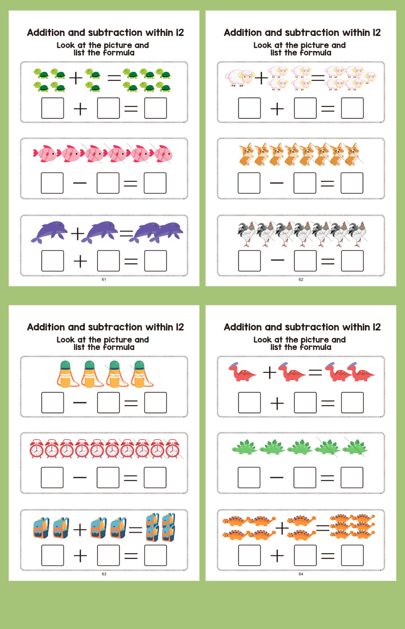 AliExpress Interactive Math Workbook - Counting, Addition, and Subtraction Within 10, Number Relationships Activities - Visual Learning Workbook, Suitable for Preschool, First Grade, Home Education, Classroom Teaching - Learning and Educational Writing Tools - Teachers and Parents, view 4