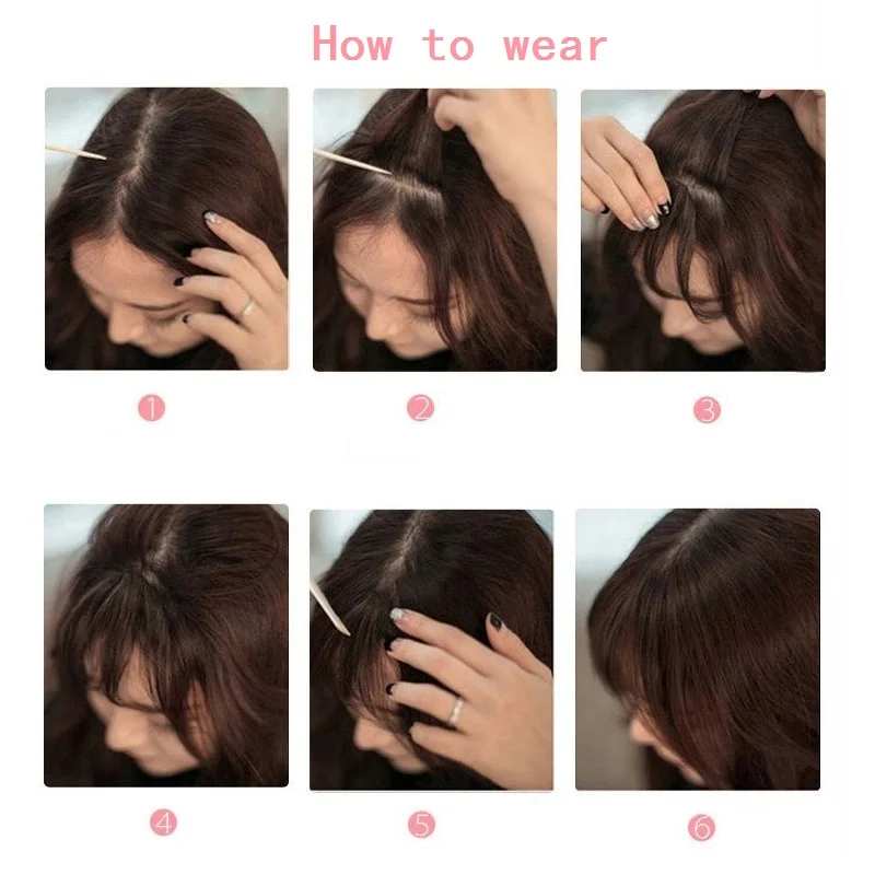 AliExpress Clip-In Synthetic Air Bangs Hairpiece, view 5
