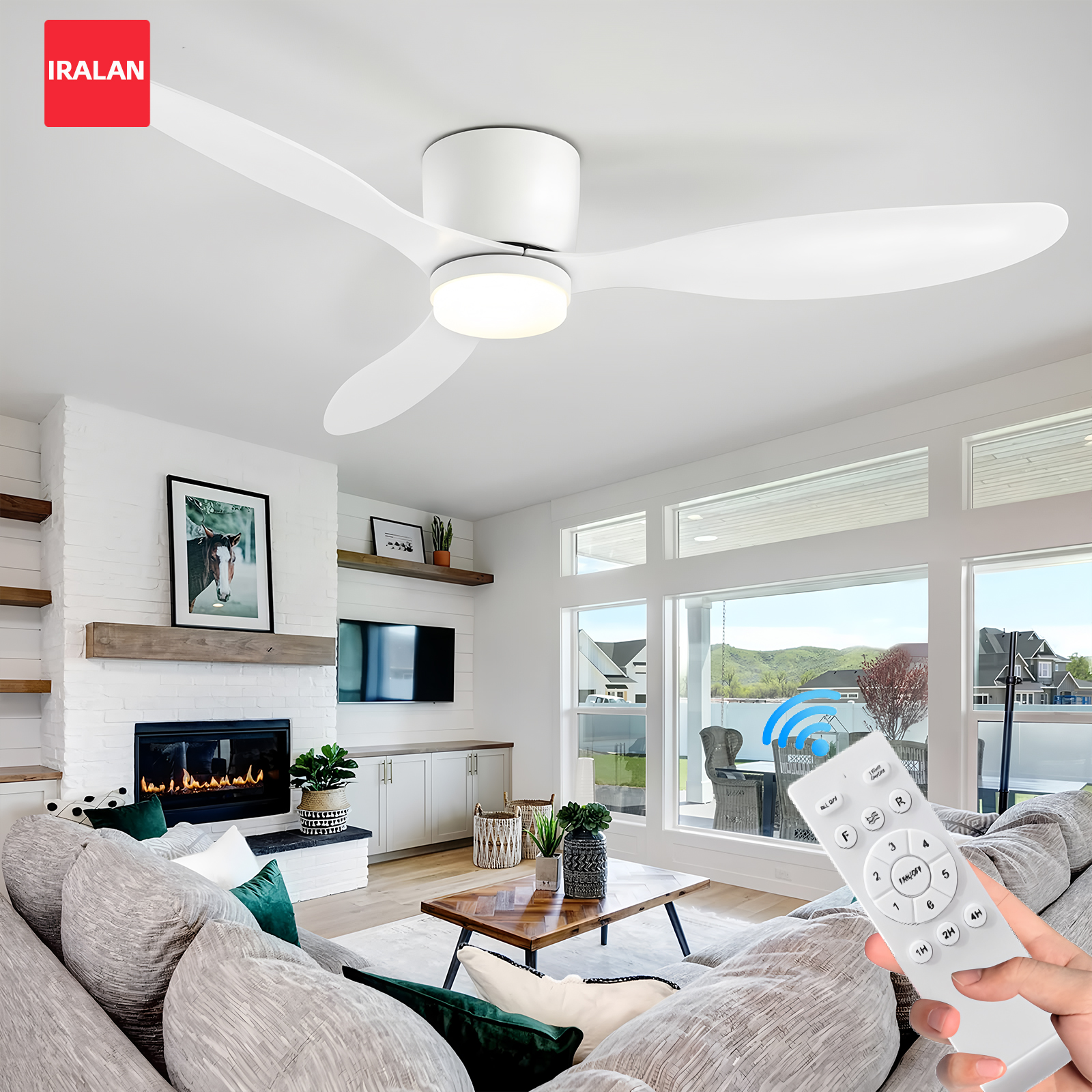 AliExpress IRALAN Modern Ceiling Fan with LED Light DC motor Large Air Volume Remote Control for Kitchen Bedroom Dining room Patio