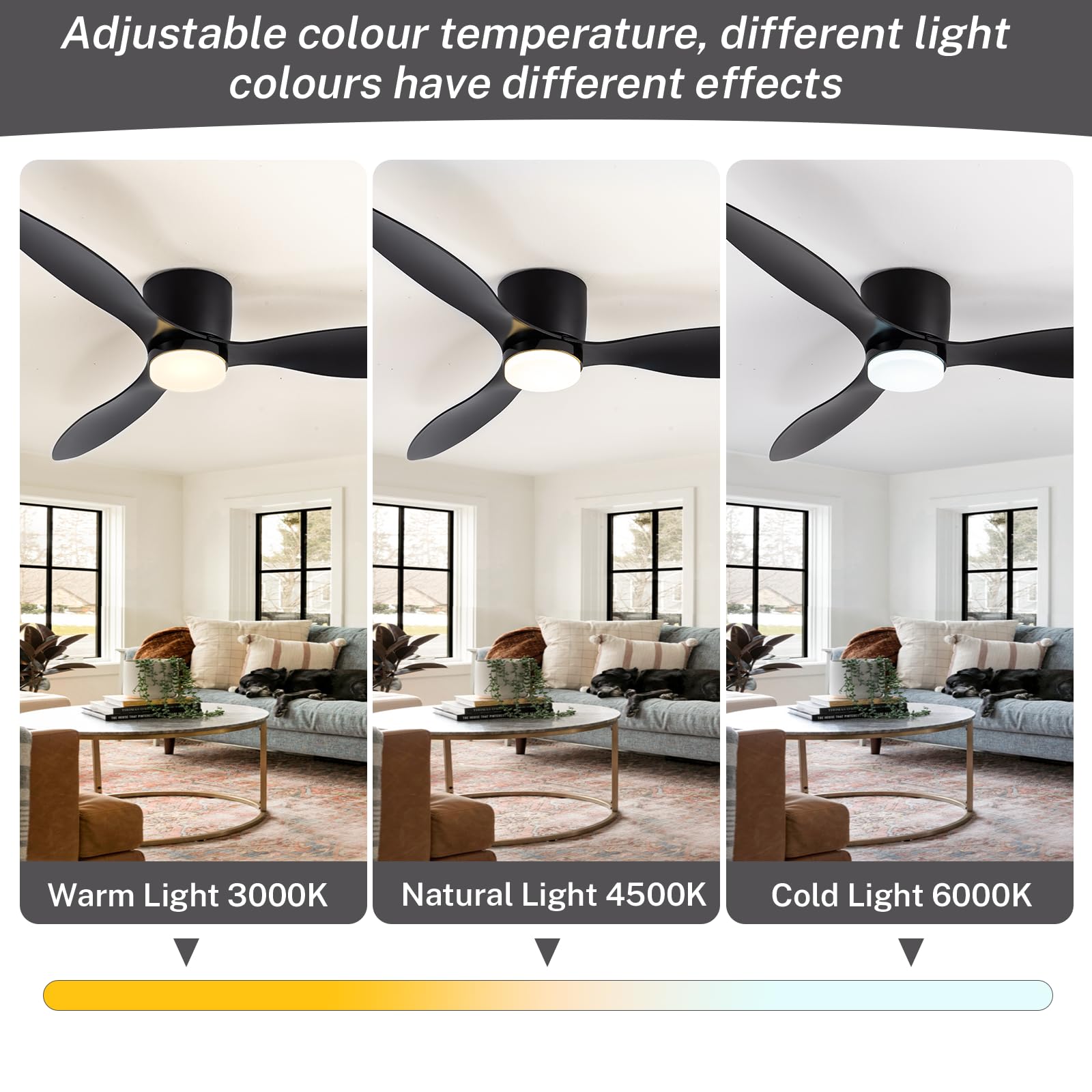 AliExpress IRALAN Modern Ceiling Fan with LED Light DC motor Large Air Volume Remote Control for Kitchen Bedroom Dining room Patio, view 2