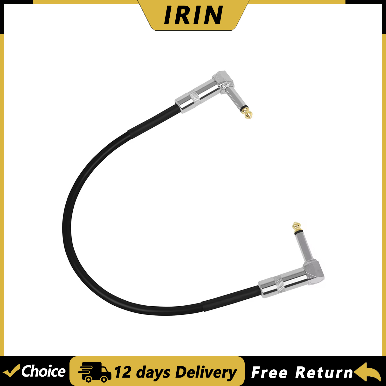 AliExpress IRIN Guitar Effect Pedal Cable 6.35Mm Connecting Wire Flat Patch Connector Metal Heads Copper Core Cables Guitar Accessories