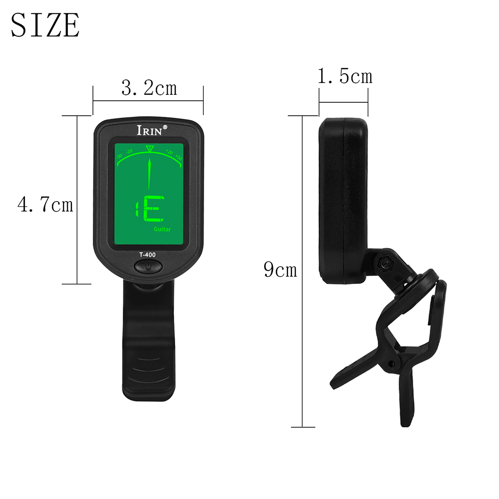 AliExpress IRIN T-400 Guitar Tuner Digital Clip-On Tone Tuner for Electric Ukulele Bass Violin Universal 360Degree Rotatable Sensitive, view 6