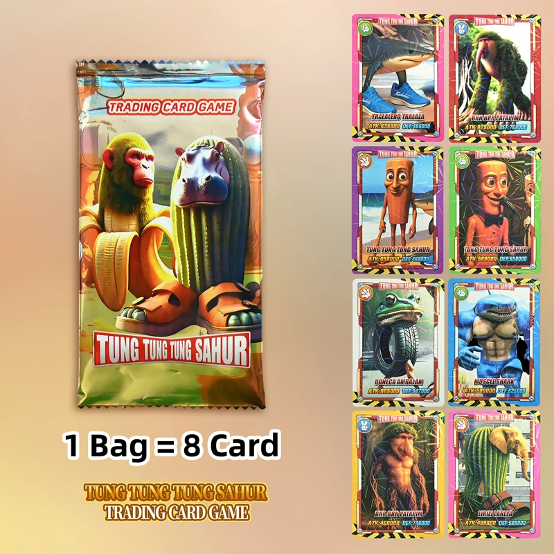 AliExpress Italian Brainrot Collection Cards Trading Cards Game Card Battle Carte Toystung Sahur Tralalero Tralala For Fans Children Gift, view 4