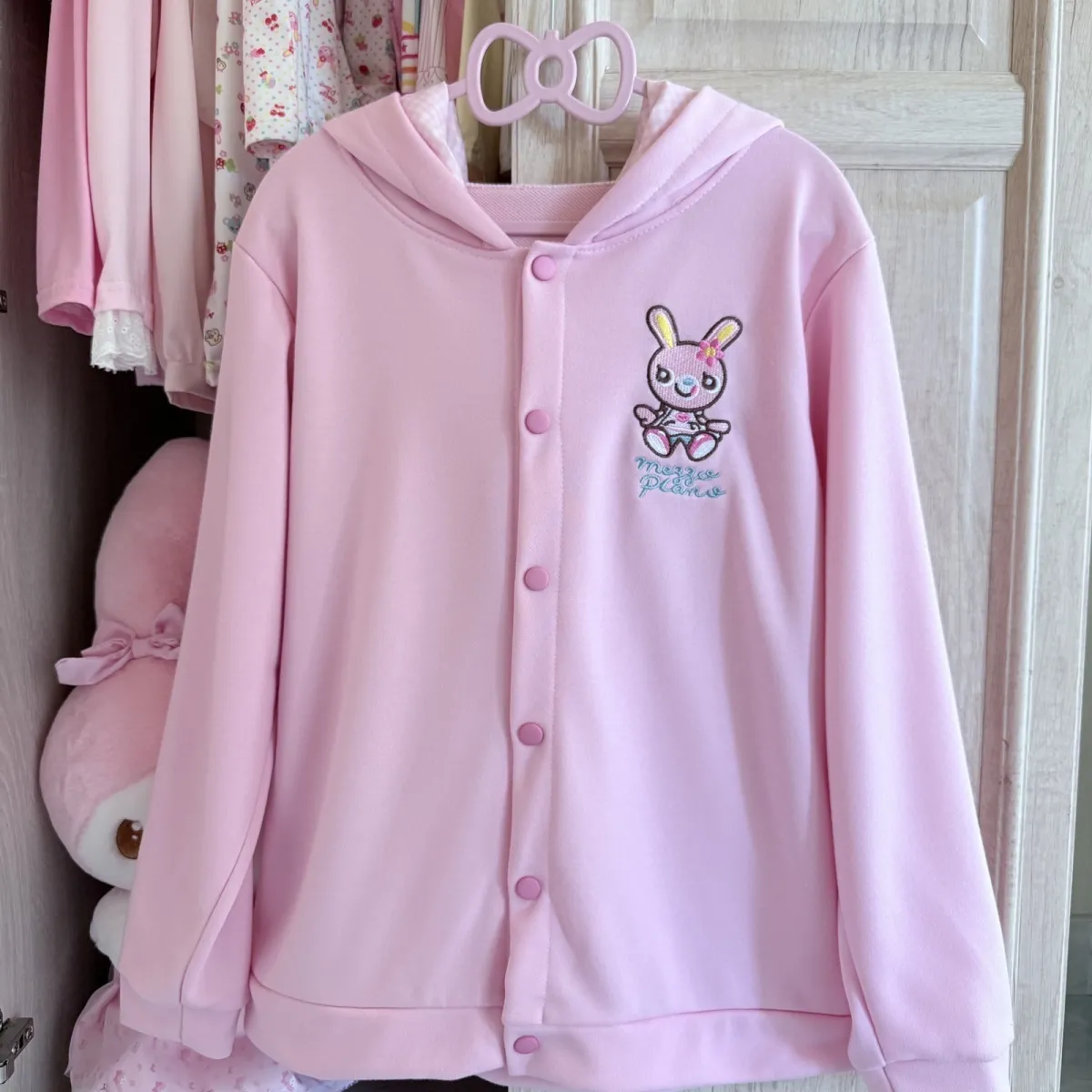 AliExpress Japanese Cute Coat Embroidery Rabbit Ear Hooded Subculture Kawaii Y2k Tops Casual Fashion Sweet Coats Ropa Mujer Women Clothing, view 2