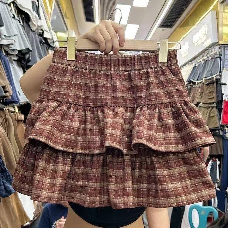 AliExpress Japanese Y2k Cute Ruffled Plaid Skirt Punk Rock Subculture Cake Skirts Japanese Preppy Style Casual New 2026 Women Skirts, view 6