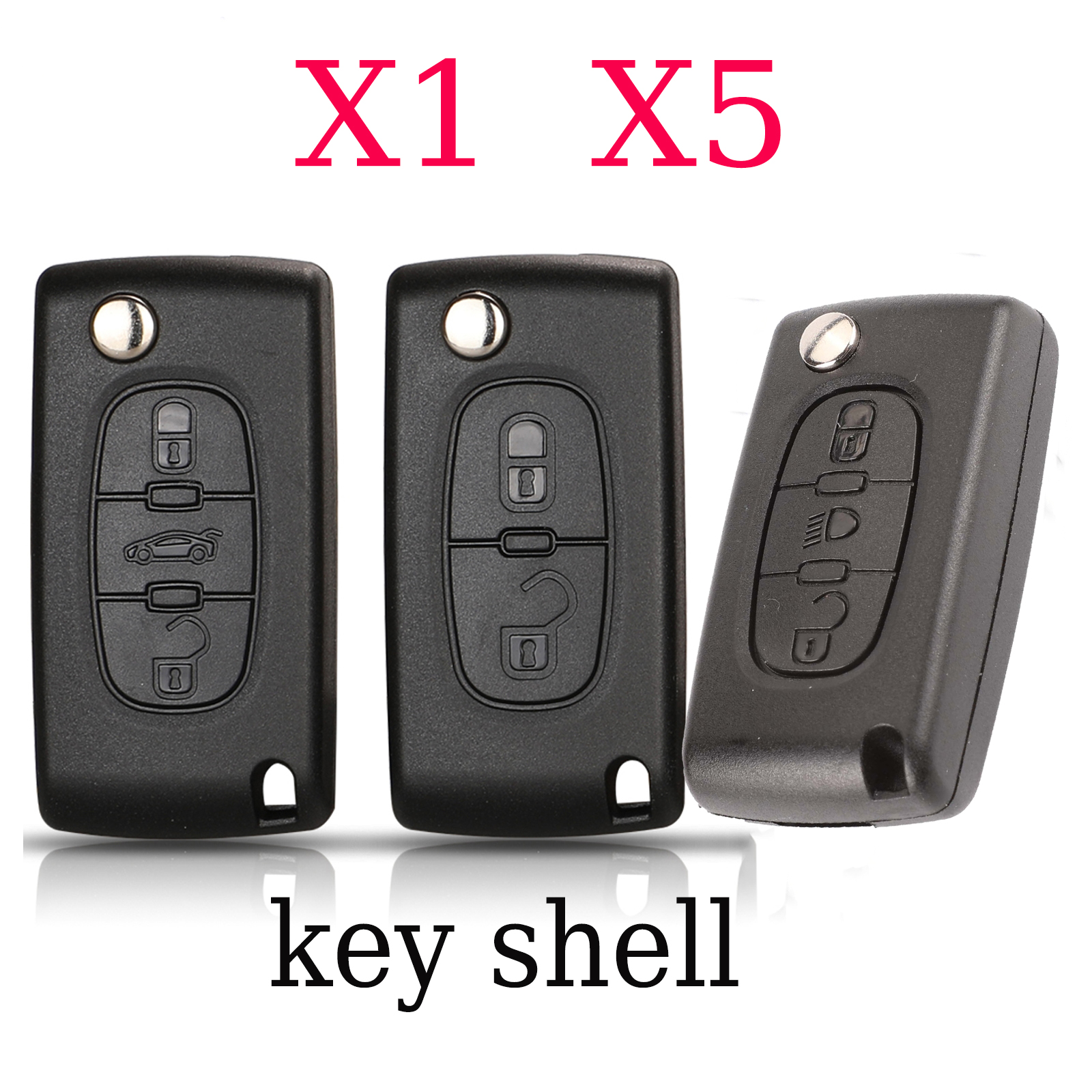 AliExpress jingyuqin X1 X5 Remote Car Key Case Shell For Peugeot 307 407 308 607 For Citroen C2 C3 C4 C5 C6 C8 XSARA PICA C523/536 HU83/VA2