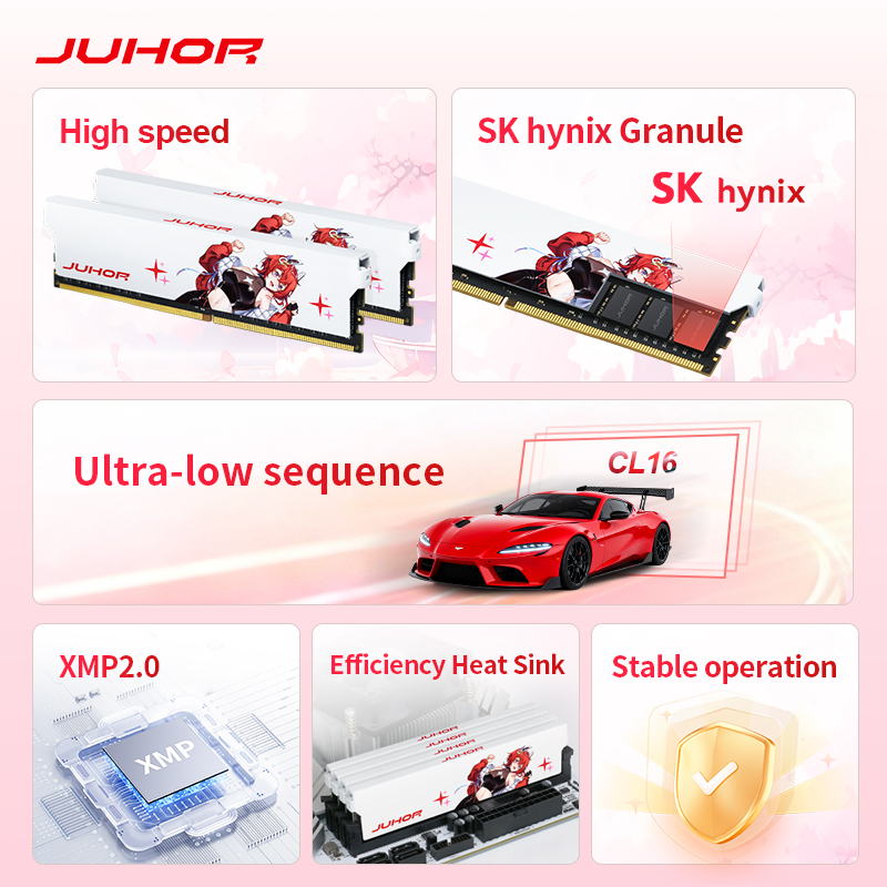 AliExpress JUHOR DDR4 8GB 3200MHz CL16 High Performance Desktop Memory, view 2