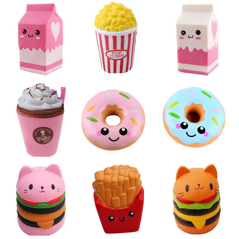 AliExpress Jumbo Kawaii Squishy Toys Slow Rising Squeeze PU Popcorn Animals Anti Stress Relief Squishies Toy For Children Kids Xmas Gift