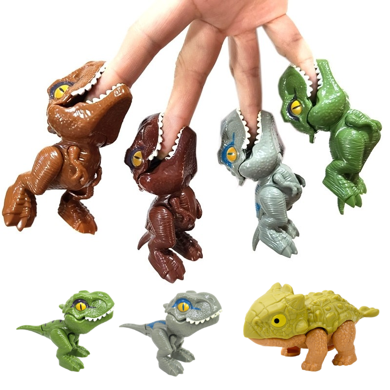 AliExpress Jurassic Finger Dinosaur Triceratops Tyrannosaurus Model Toys for Kids Creative Finger Biting Dinosaurs Interactive Toy Boy Gift