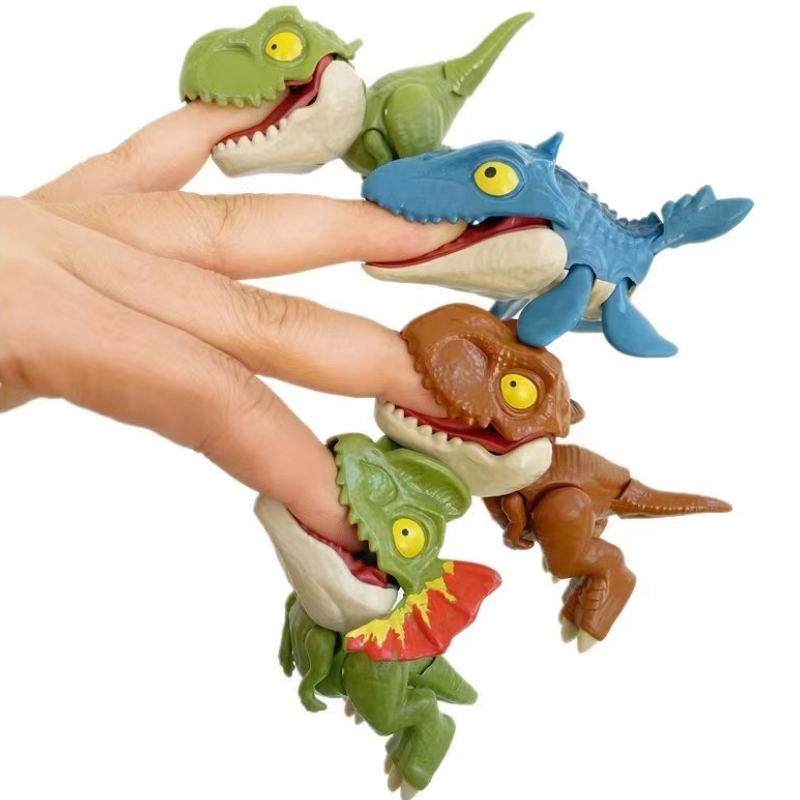 AliExpress Jurassic Finger Dinosaur Triceratops Tyrannosaurus Model Toys for Kids Creative Finger Biting Dinosaurs Interactive Toy Boy Gift, view 2