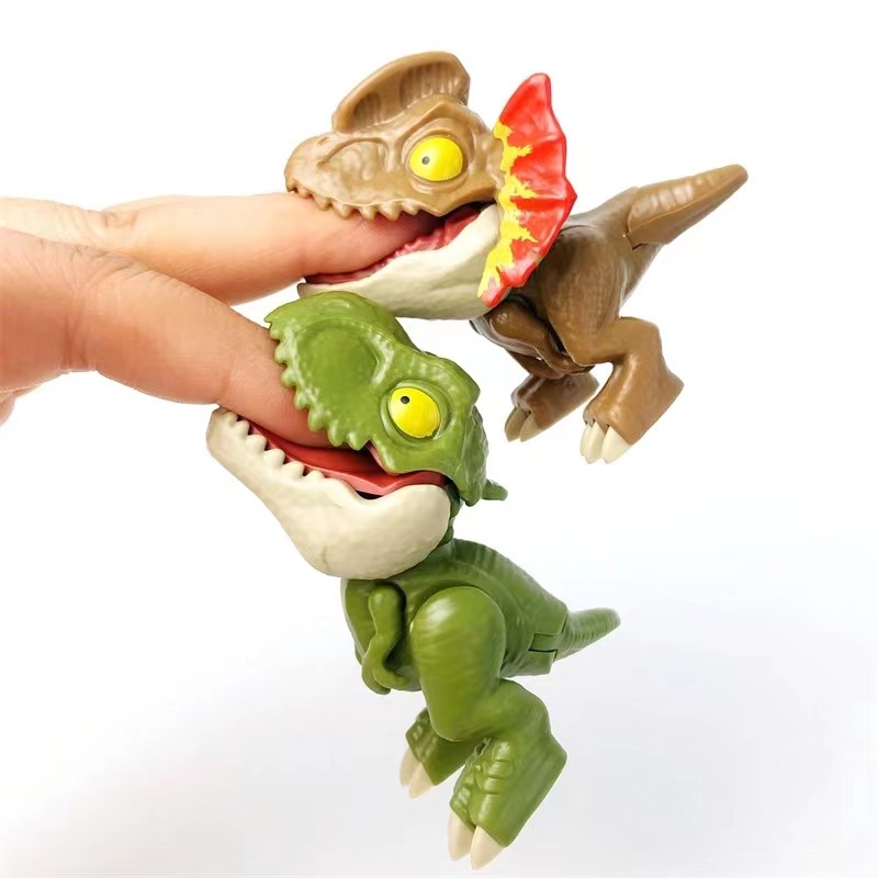 AliExpress Jurassic Finger Dinosaur Triceratops Tyrannosaurus Model Toys for Kids Creative Finger Biting Dinosaurs Interactive Toy Boy Gift, view 3