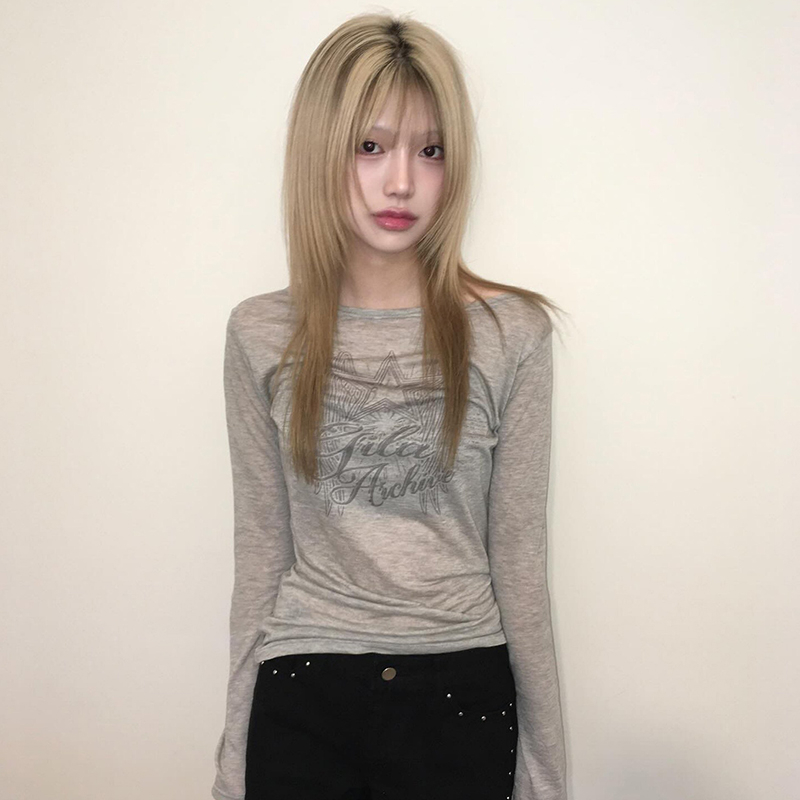 AliExpress Karrram Japanese Y2k Letter Print Knitted Tops Korean 2000s Long Sleeve Knit T-shirt Vintage Harajuku Streetwear American Retro, view 2