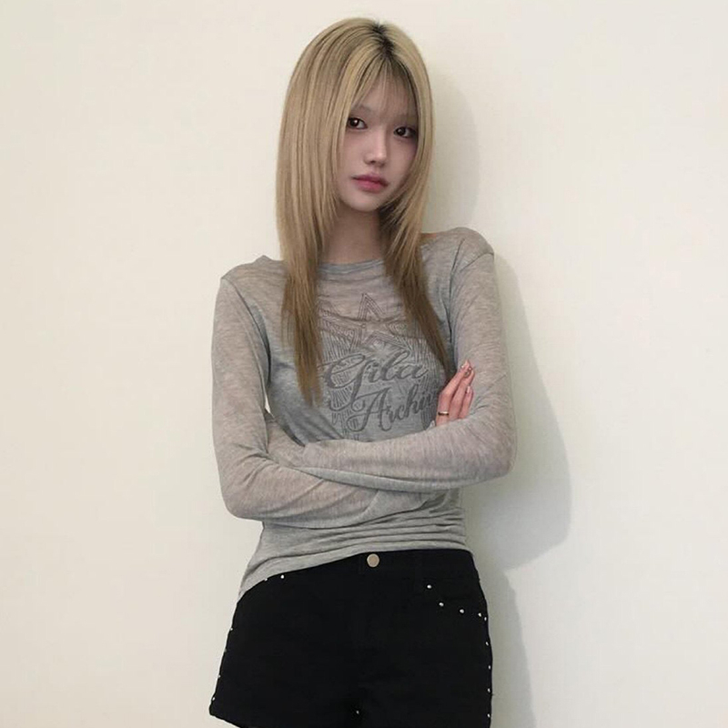 AliExpress Karrram Japanese Y2k Letter Print Knitted Tops Korean 2000s Long Sleeve Knit T-shirt Vintage Harajuku Streetwear American Retro, view 3