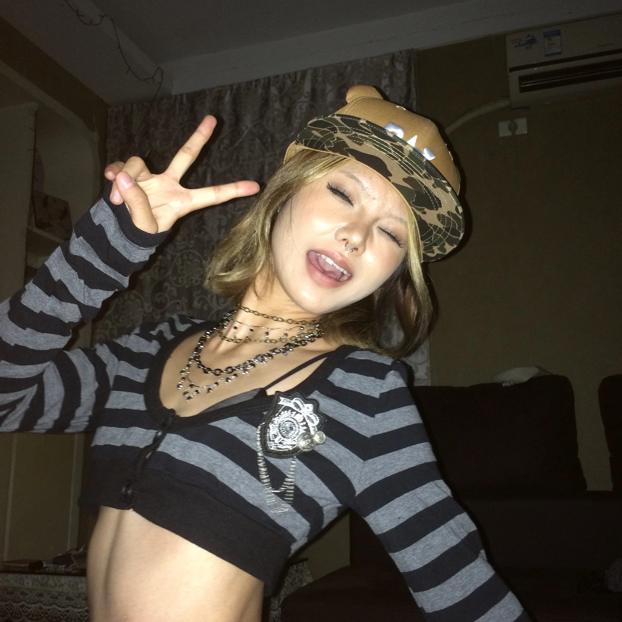 AliExpress Karrram Trashy Y2k Crop Top Japanese 2000s Style Striped Long Sleeved T-shirt Vintage Harajuku High Street Tops American Retro, view 2