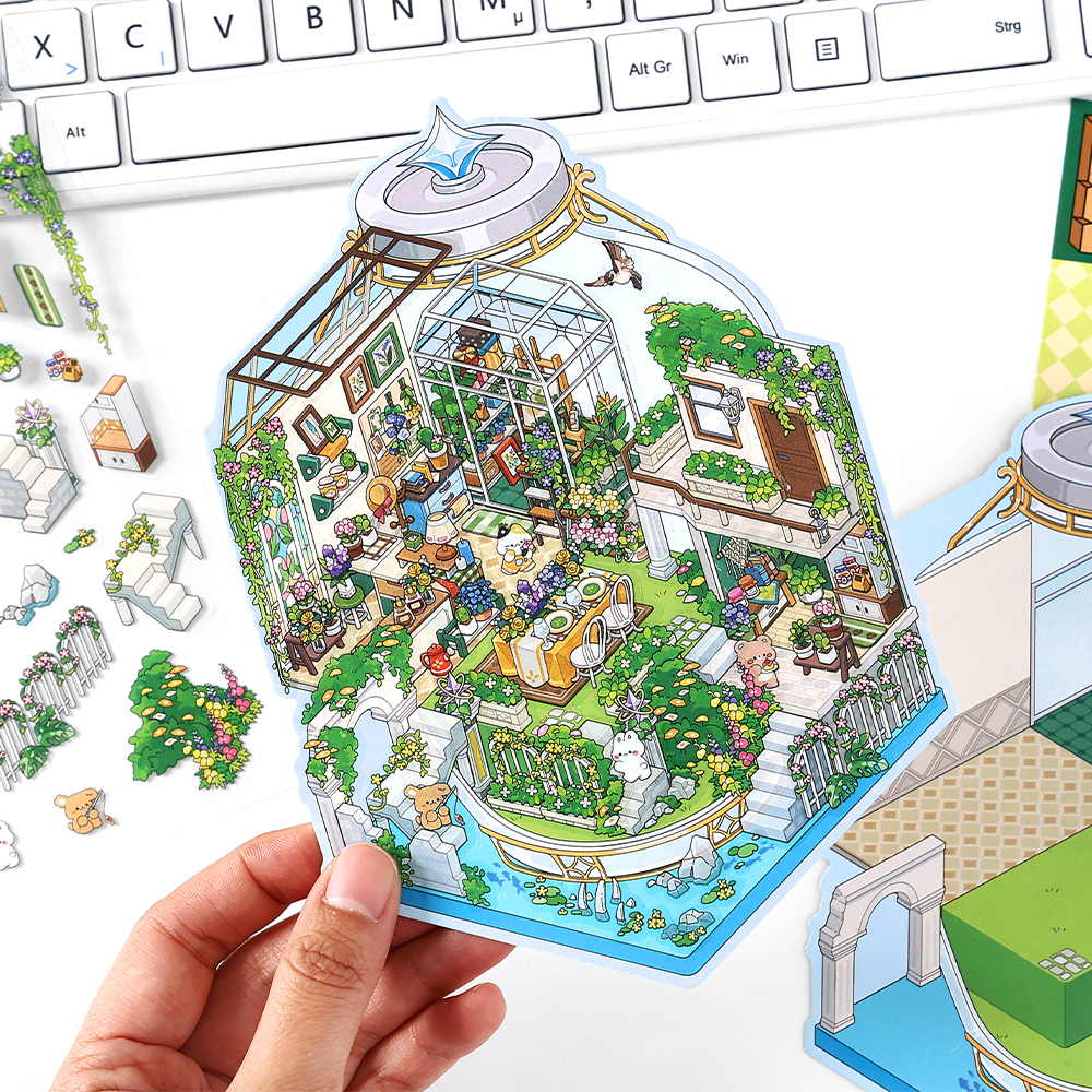 AliExpress Kawaii Deep Sea Home 3D DIY Landscape Sticker Pocket Cabin Scene Stacking Pasting Festival Birthday Gift for Kid Child , view 4