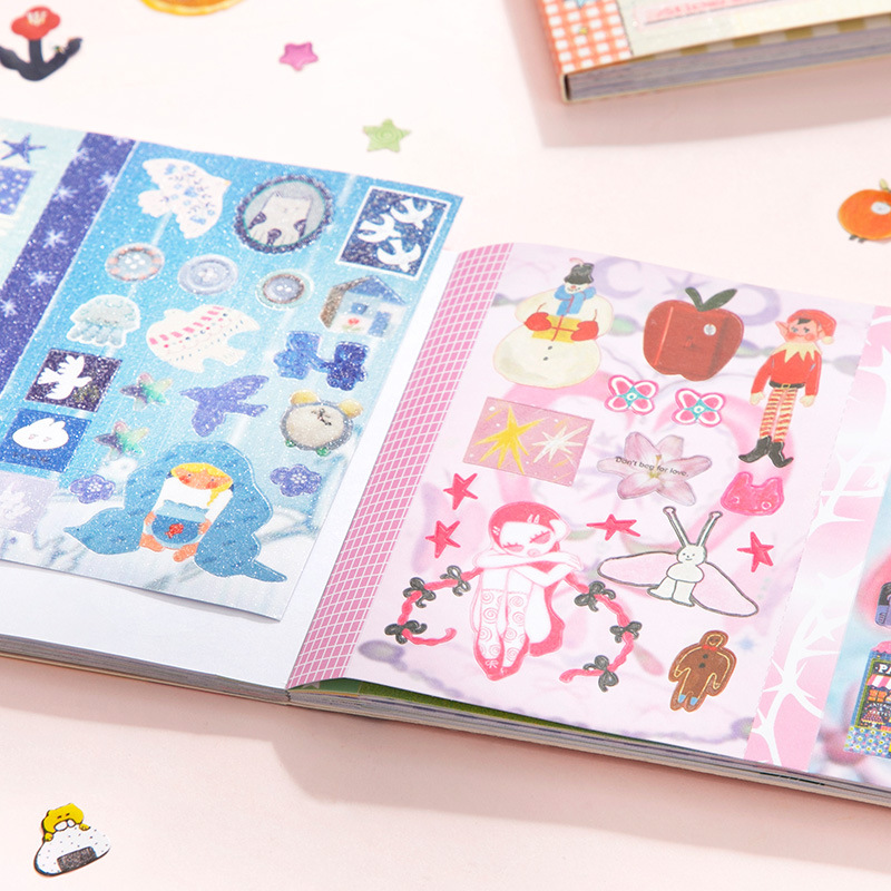 AliExpress Kawaii Dual M5 Sticker Book Ins Korean Style Cute Cartoon Decorative Stickers Romantic DIY Handbook Scrapbook School Supplies, view 3