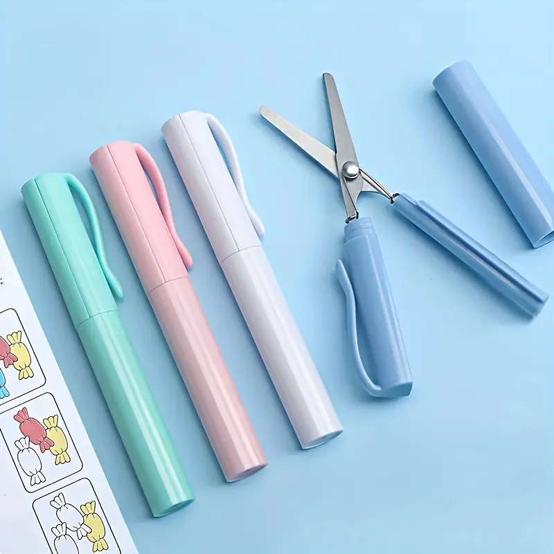 AliExpress Kawaii Multifunction Folding Scissors Creative Pen Shape Scissors DIY Portable Paper-Cutting Art Tool School Office Supplies
