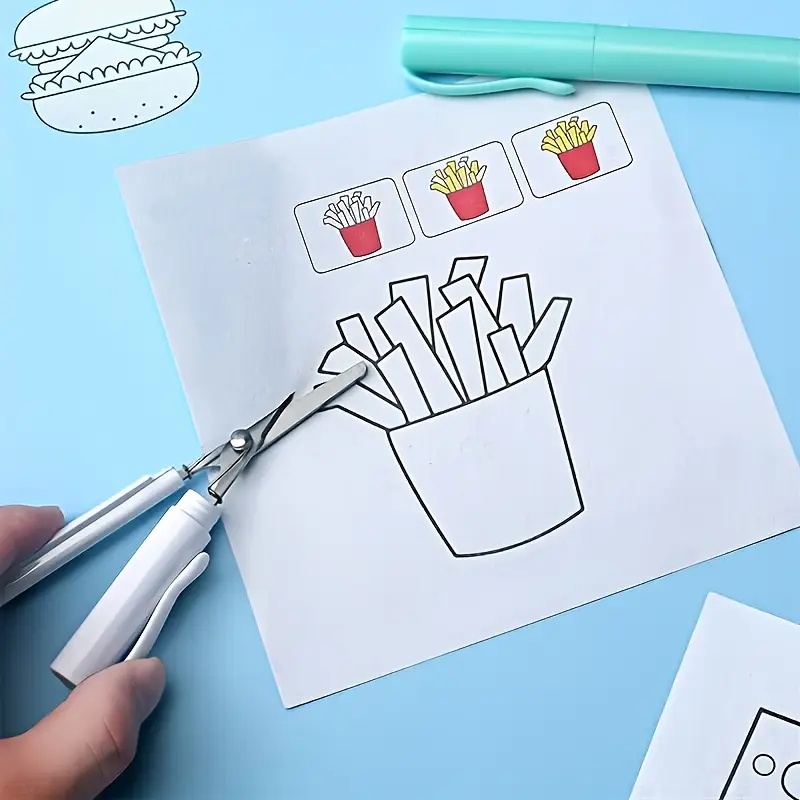 AliExpress Kawaii Multifunction Folding Scissors Creative Pen Shape Scissors DIY Portable Paper-Cutting Art Tool School Office Supplies, view 2