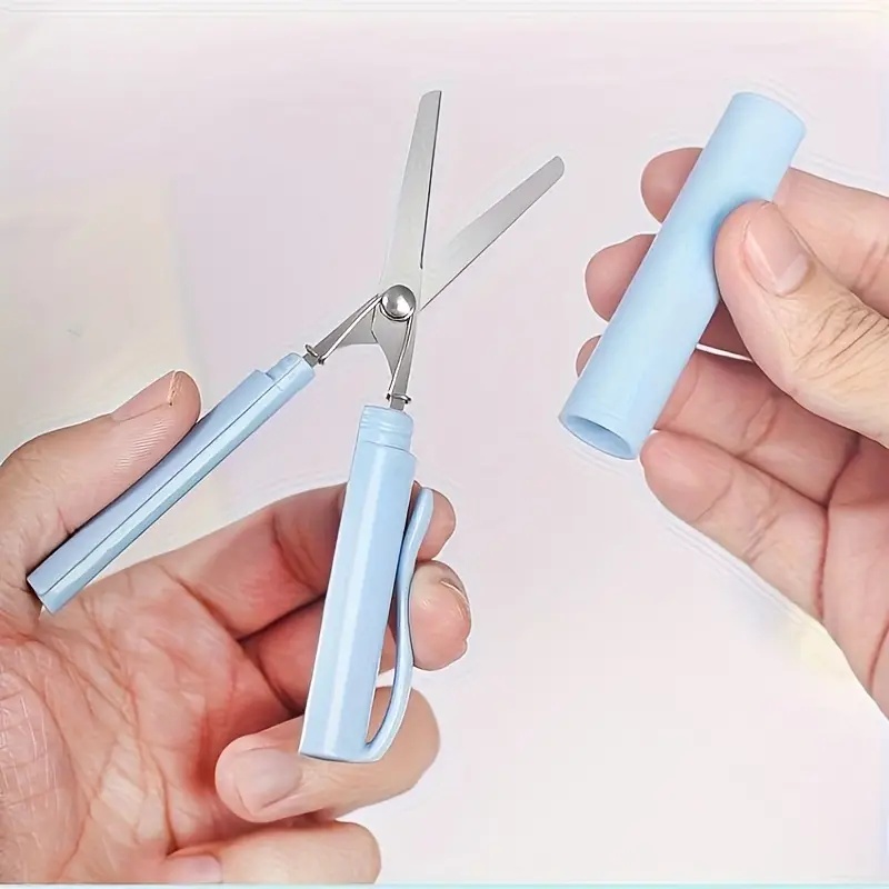 AliExpress Kawaii Multifunction Folding Scissors Creative Pen Shape Scissors DIY Portable Paper-Cutting Art Tool School Office Supplies, view 4