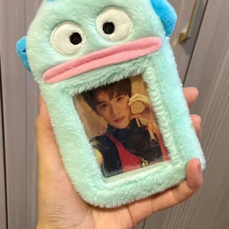 AliExpress Kawaii Piano Pink Plush Card Sleeve Hangyodon Cartoon Student Campus Card Holder Star Photo Storage Bag Backpack Pendant, view 4
