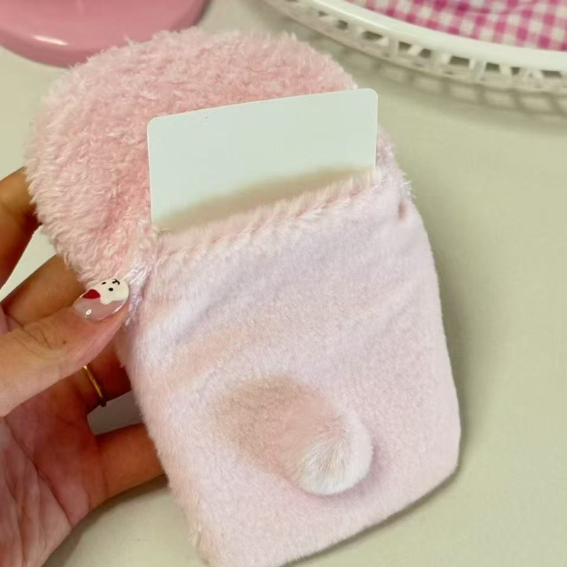 AliExpress Kawaii Piano Pink Plush Card Sleeve Hangyodon Cartoon Student Campus Card Holder Star Photo Storage Bag Backpack Pendant, view 5