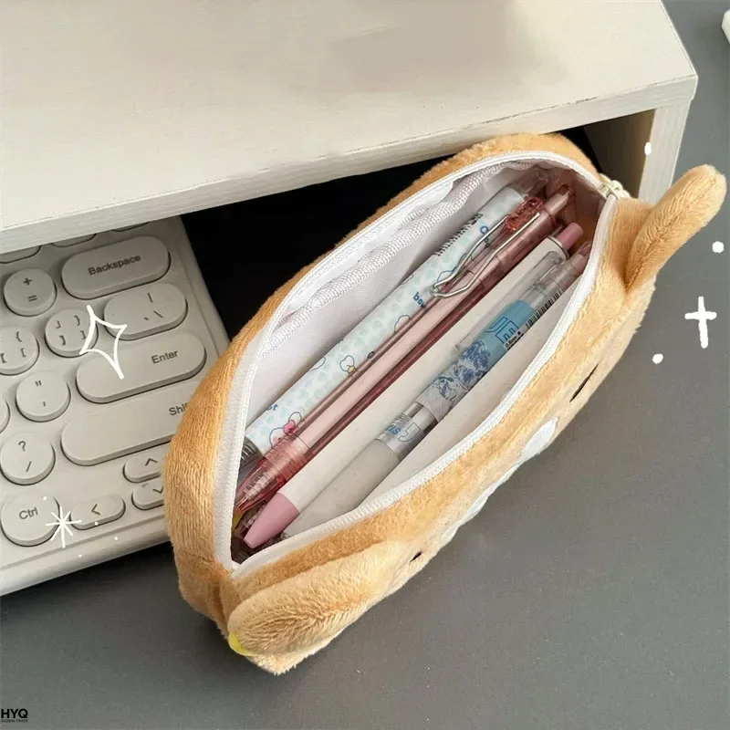 AliExpress Kawaii Rilakkuma Pencil Cases For Kids Girls Cute Cartoon Bear Pencil Pouch Organizer Pen Bag School Stationeries Gifts Ins Hot, view 3