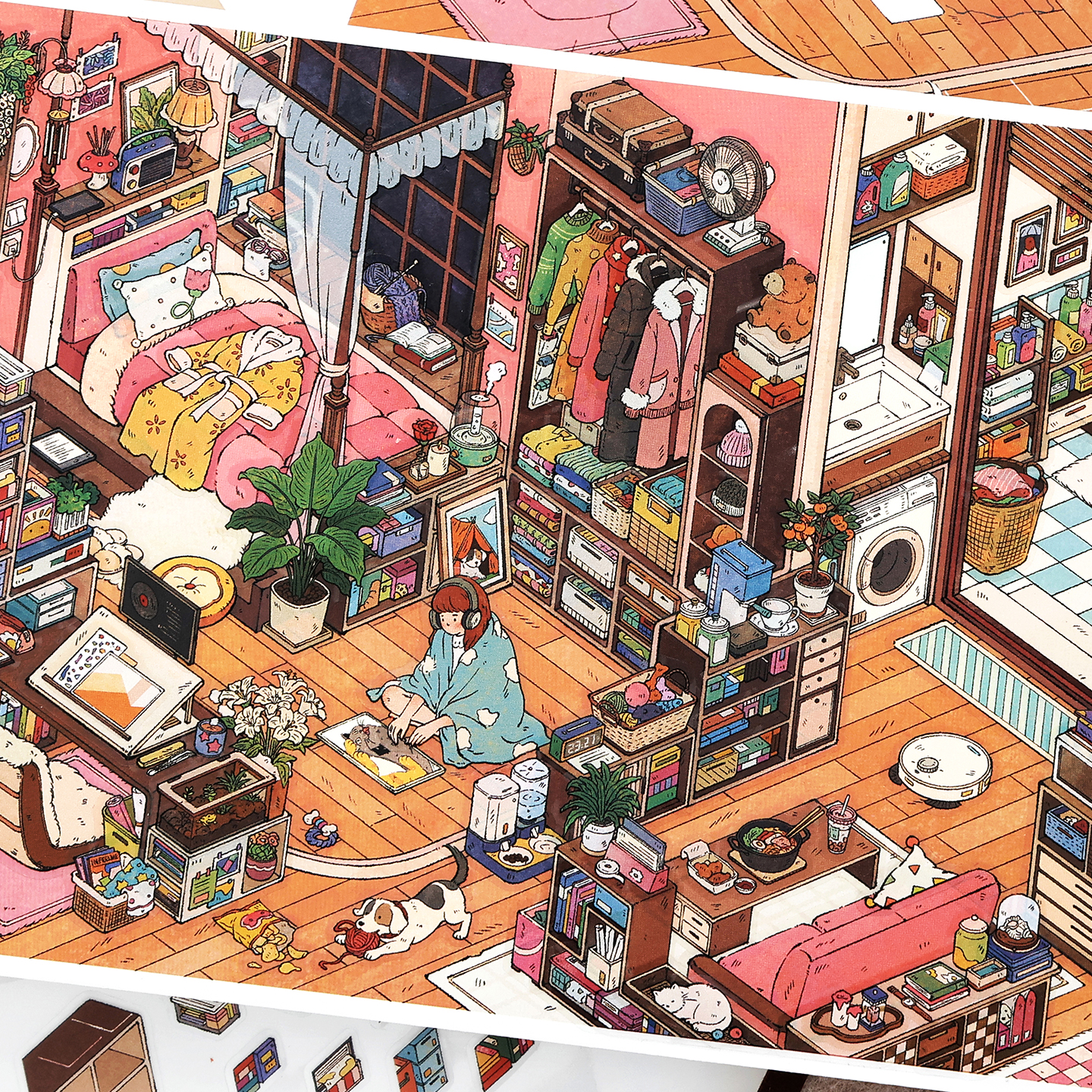 AliExpress Kawaii Stay-at-Home Diary 3D family gathering Landscape Sticker  DIY Pocket Cabin Scene festival gift
