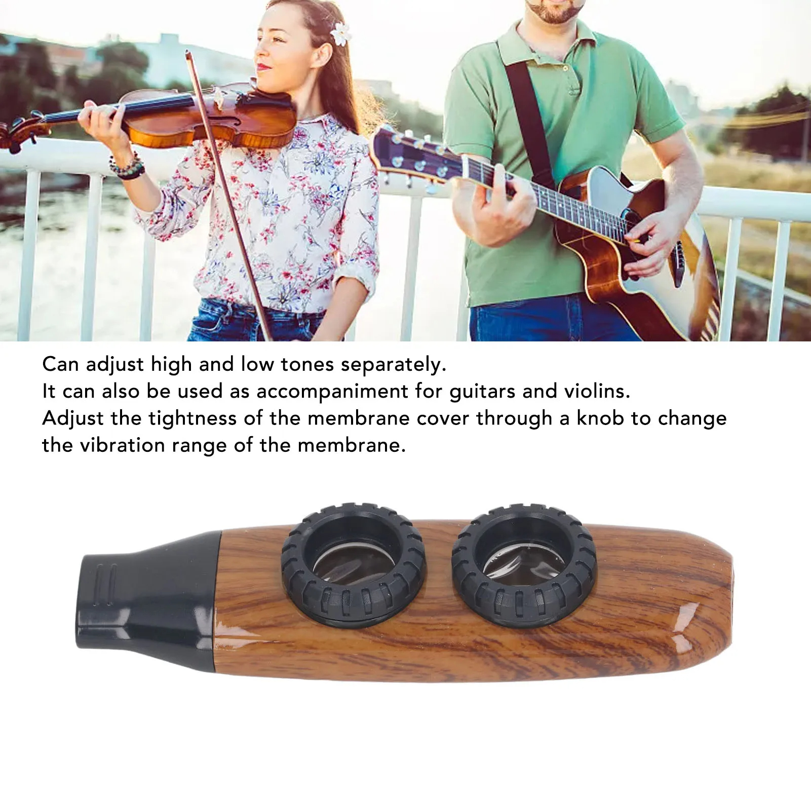 AliExpress Kazoo Flute with Diaphragm Kazoo Flute Dual Hole Flute Adjustable Musical Wind Instrument With Diaphragm For Playing Performance