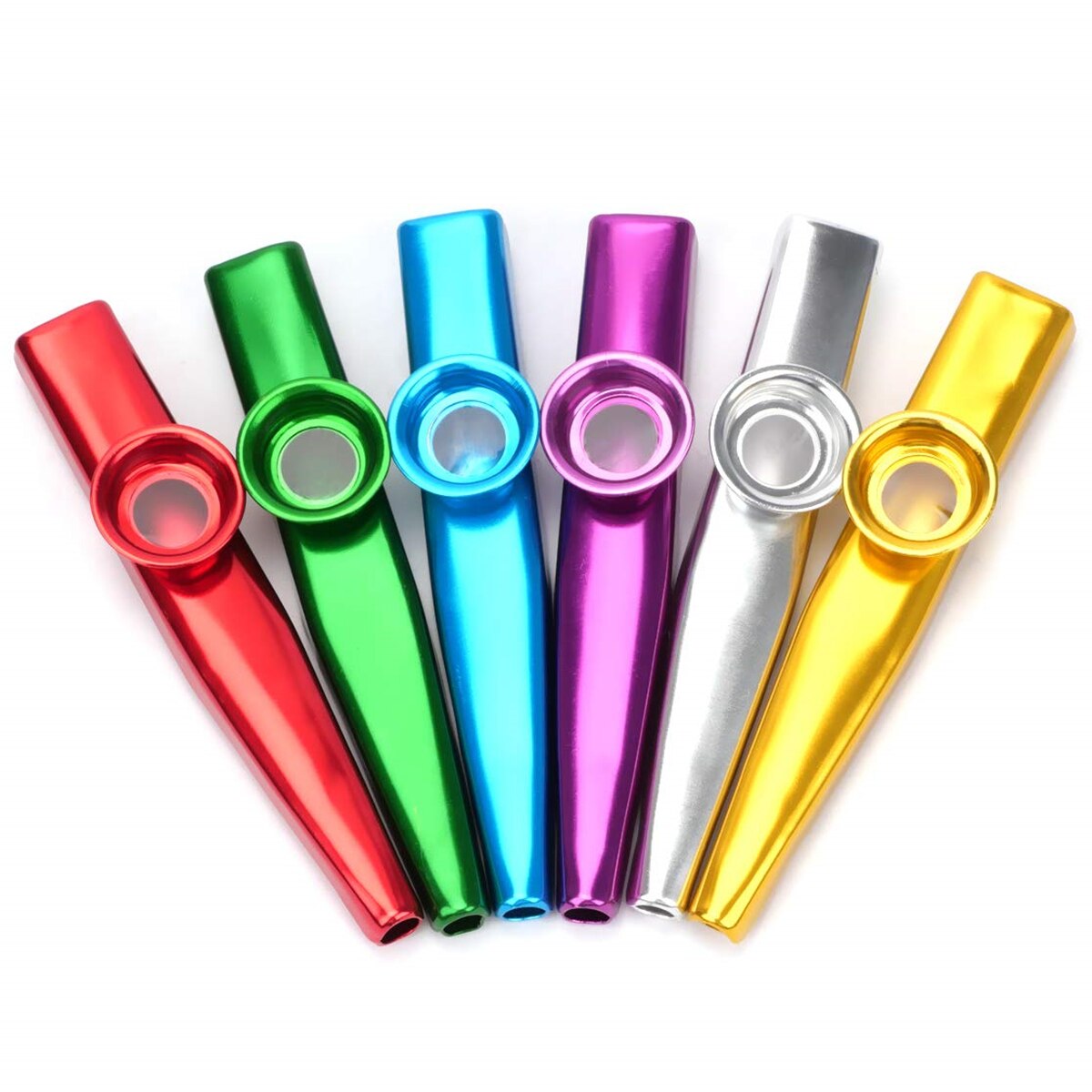 AliExpress Kazoo Silver Aluminum Alloy with Membrane Flute Diaphragm Mouth Kazoos Musical Instruments, view 2