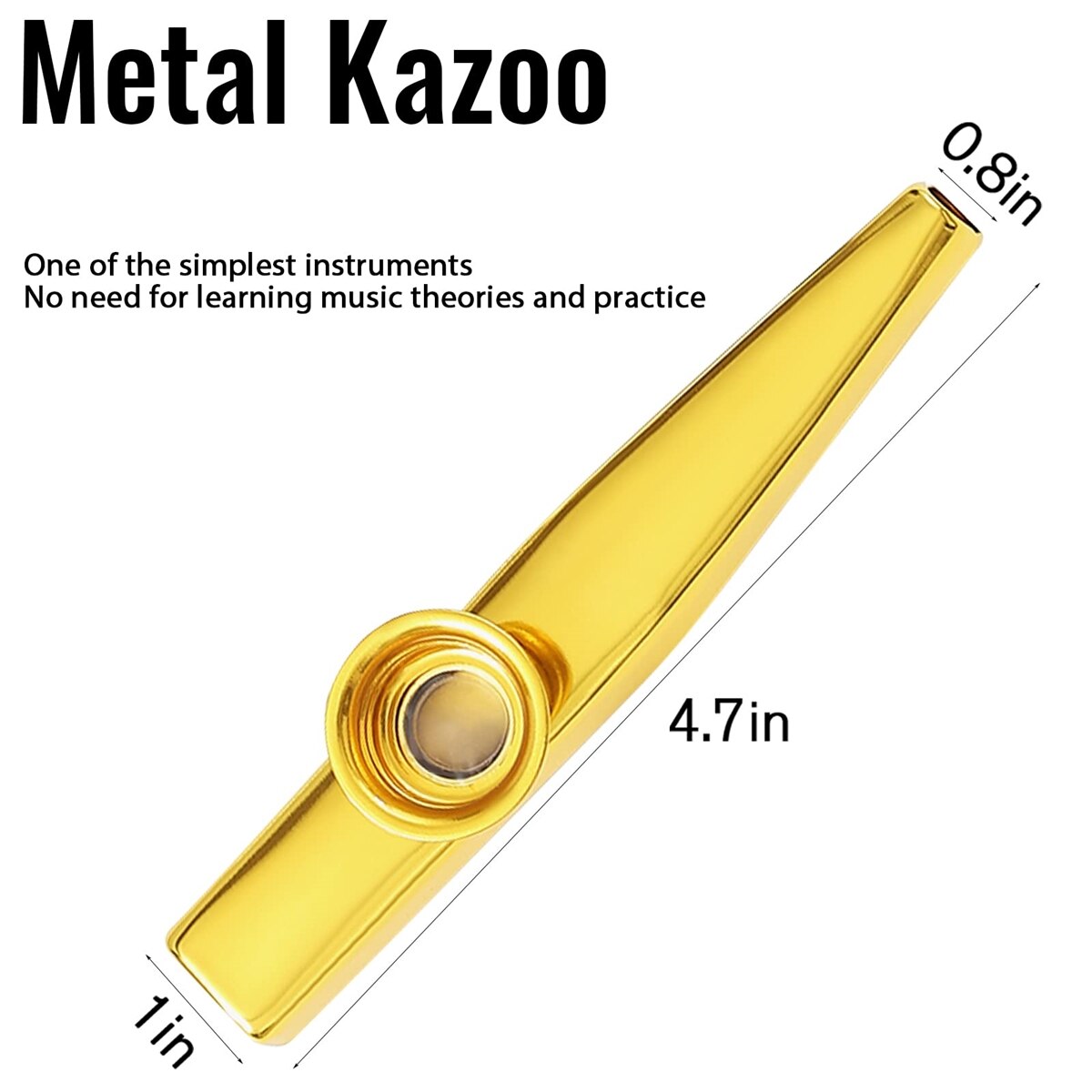AliExpress Kazoo Silver Aluminum Alloy with Membrane Flute Diaphragm Mouth Kazoos Musical Instruments, view 4