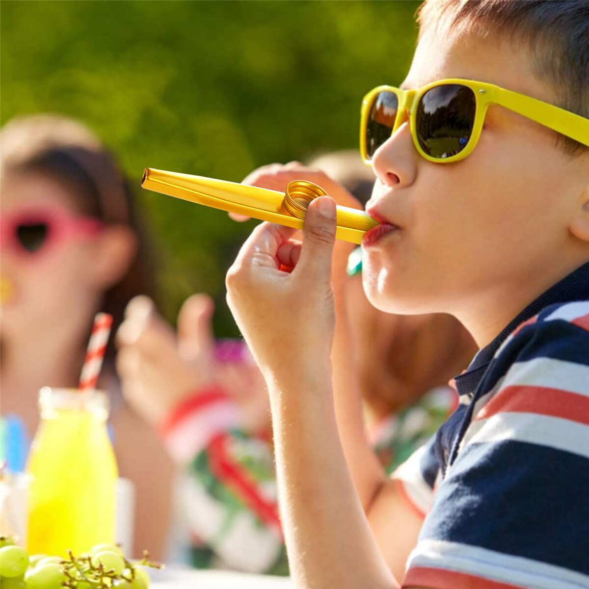 AliExpress Kazoo Silver Aluminum Alloy with Membrane Flute Diaphragm Mouth Kazoos Musical Instruments, view 5