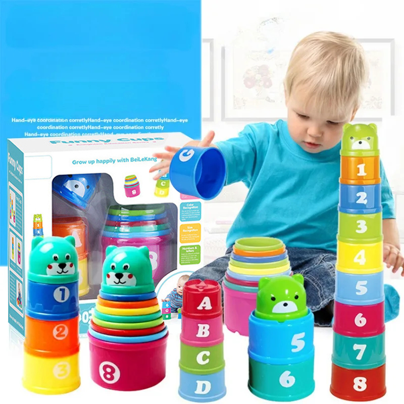 AliExpress Kid Brain Response Battle Fold Cup Hand Speed Competition Fold Cup Baby Stack Game Early Education Puzzle Train Board Games Toy