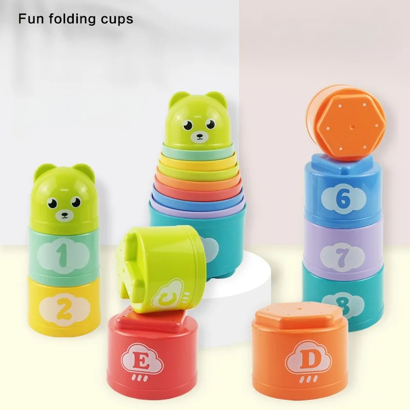 AliExpress Kid Brain Response Battle Fold Cup Hand Speed Competition Fold Cup Baby Stack Game Early Education Puzzle Train Board Games Toy, view 2