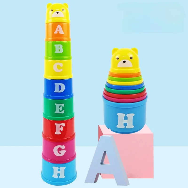 AliExpress Kid Brain Response Battle Fold Cup Hand Speed Competition Fold Cup Baby Stack Game Early Education Puzzle Train Board Games Toy, view 6