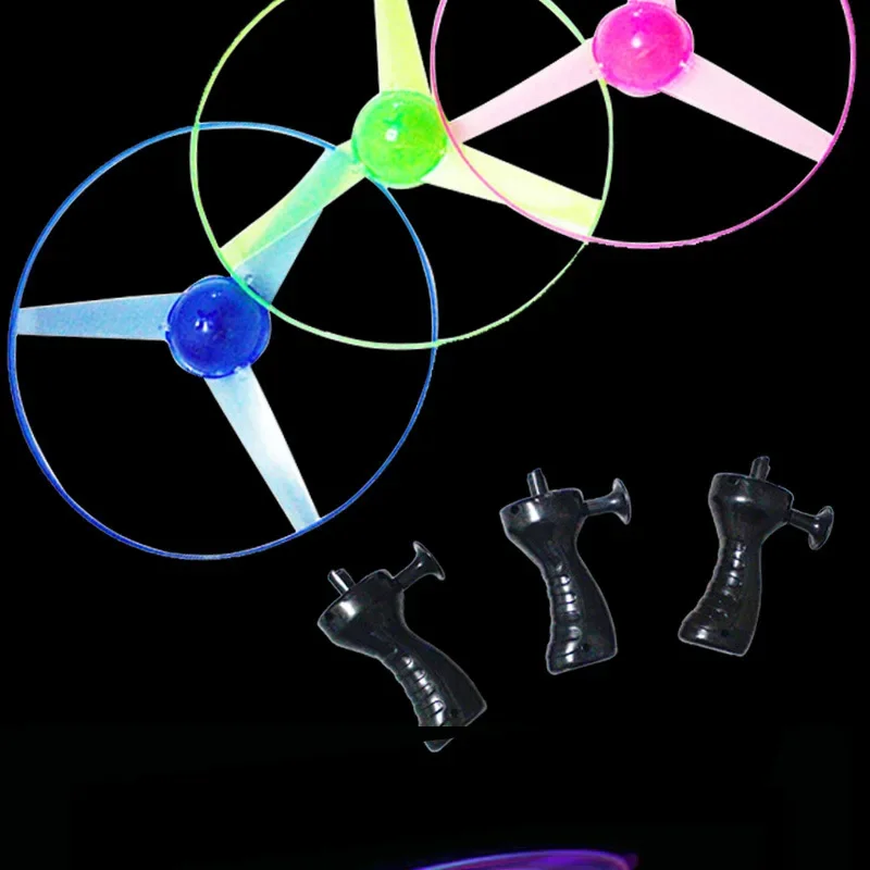AliExpress Kid Sports Pull Line Saucer Toys Children outdoor Fun Rotating Flying Toy LED Light Processing Flash Flying Toy For Parks Beach, view 3