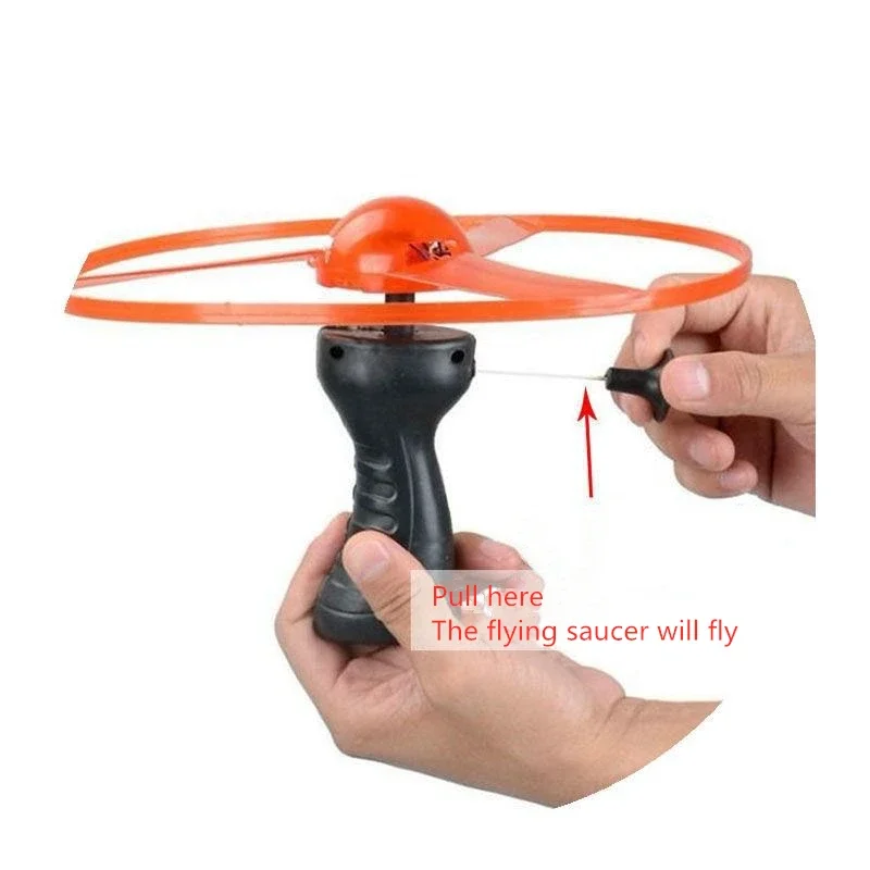 AliExpress Kid Sports Pull Line Saucer Toys Children outdoor Fun Rotating Flying Toy LED Light Processing Flash Flying Toy For Parks Beach, view 6