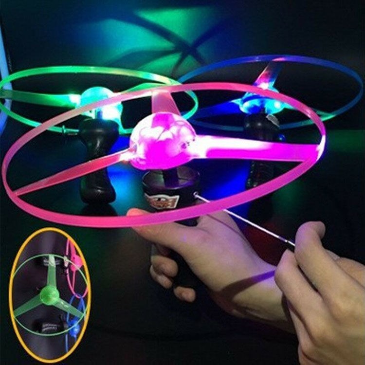 AliExpress Kid Sports Pull Line Saucer Toys Children Outdoor Fun Rotating Flying Toy LED Light Processing Flash Flying Toy for Parks Beach, view 4