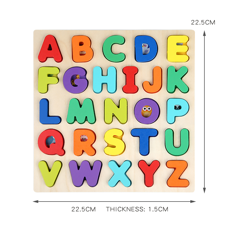 AliExpress Kids Alphabetic Arithmetic Number Geometric Shapes Wooden Puzzle Montessori Preschool Learning Educational Game Toy for Children, view 2