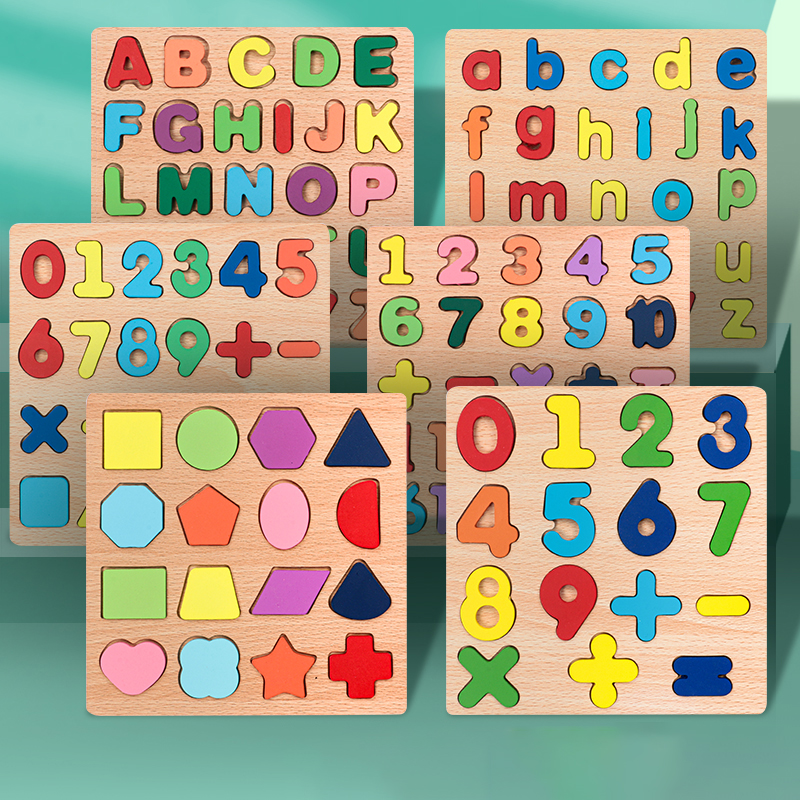 AliExpress Kids Alphabetic Arithmetic Number Geometric Shapes Wooden Puzzle Montessori Preschool Learning Educational Game Toy for Children