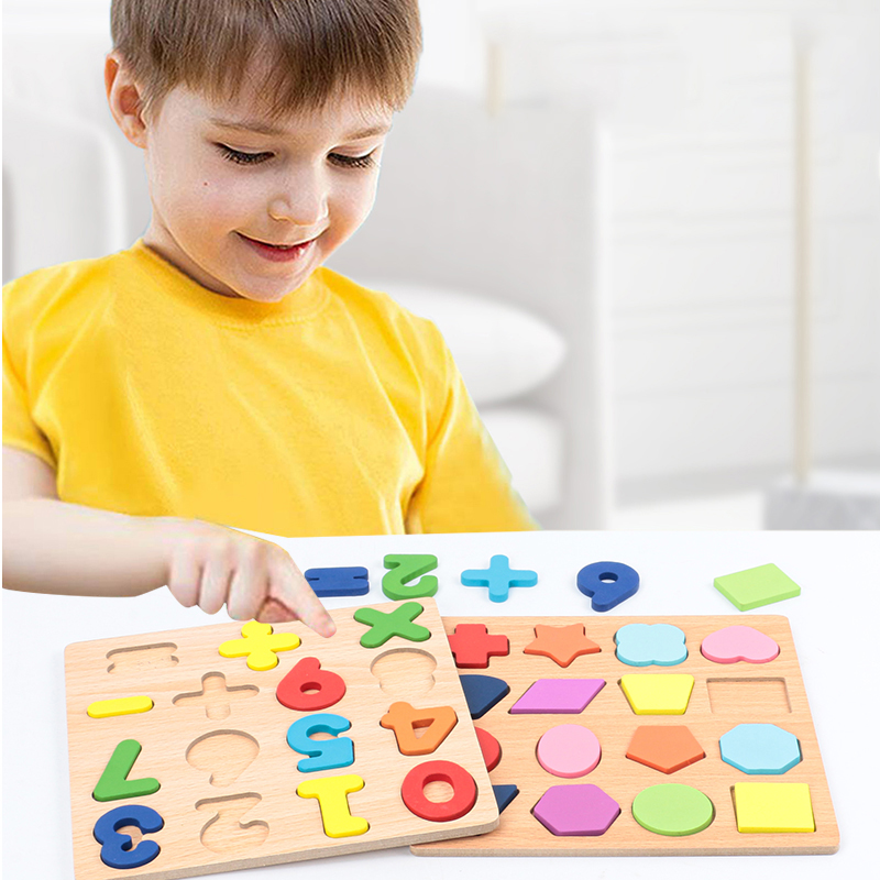 AliExpress Kids Alphabetic Arithmetic Number Geometric Shapes Wooden Puzzle Montessori Preschool Learning Educational Game Toy for Children, view 2